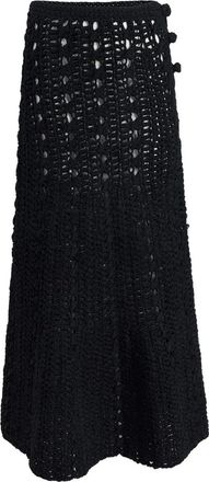 Khaite Ryder pompom crochet maxi skirt - Black