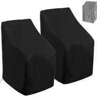 OEM Juego De 2 Fundas Apilables Impermeables De 420d Para Sillas De Comedor De Patio Con Respaldo Alto - Protecci&oacute;n Para Muebles De Terraza De Hasta 646x4