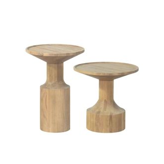 Wabi Home Set 2 mesas de centro de madera maciza