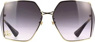 Gucci GG0817S006 Geometric Gold-Frame Sunglasses - Gold