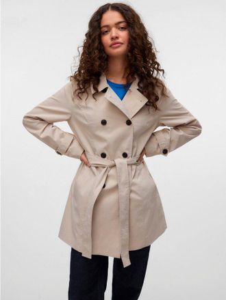 Vero Moda Dames Vmchelsea Olivia Trenchcoat Noos, Oatmeal, M