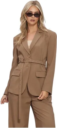 Ibana Jassen, Dames, Bruin, XL, Leer, Dames Blazers Janey