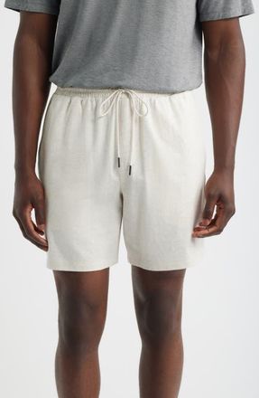 Nordstrom Cotton Blend Pajama Shorts in Beige Oatmeal Light Heather at Nordstrom, Size X-Small