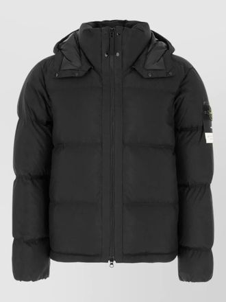 Stone Island nylon down jacket hooded elastic cuffs sleeves