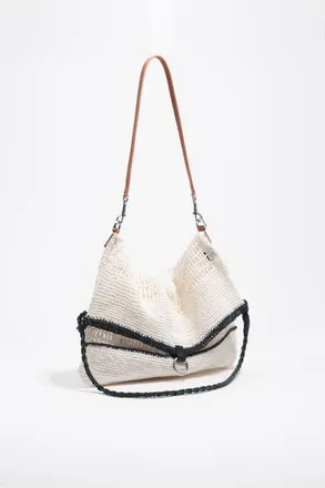 Bimba & Lola Medium Paper Shoulder Bag in White at Nordstrom