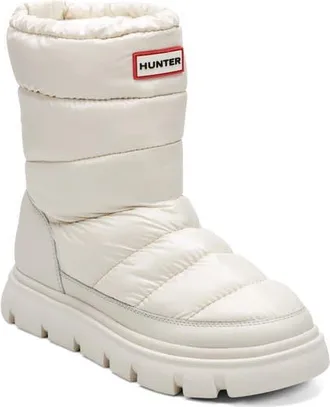 Hunter Maribel Waterproof Snow Boot in Ivory/Ivory at Nordstrom, Size 11