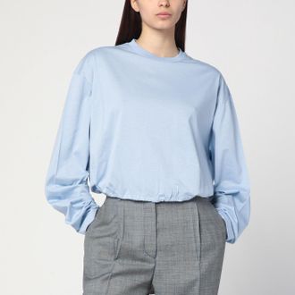 Prada Light blue sweater with elastic hem