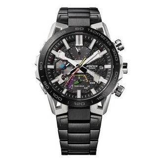 Casio Mens CASIO EDIFICE Fashion Waterproof Quartz Movement Stainless Steel Strap Watch 55.6*47.8*10.8mm Black Mens EQB-2000YDC-1AJF