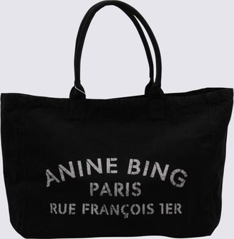Anine Bing Black Cotton Totes