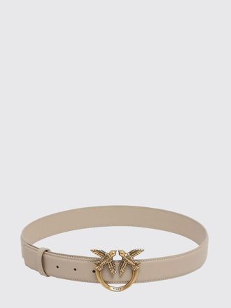 Pinko Cintura in pelle con fibbia logo Love Birds in metallo