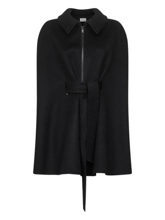P.A.R.O.S.H. zip-front belted cape - women - Wool - M - Black