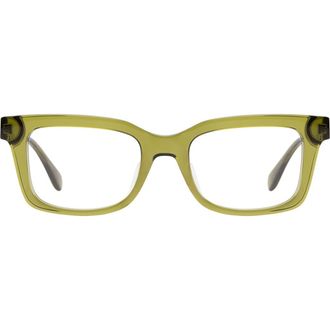 Mohala Eyewear Hapuna 52mm Low Nose Bridge Wide Width Square Optical Glasses in Olivine at Nordstrom