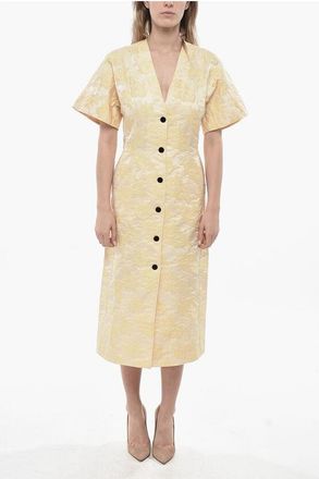 Ganni Jacquard Short-Sleeved Shirt Dress size 42