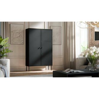 Dmora Armario Multiusos Sedilo De 2 Puertas, Mueble Multifuncional, Zapatero, Zapatero, 100x39 H166 Cm, Color Negro