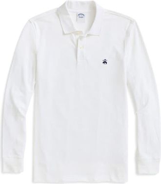 Brooks Brothers Long Sleeve Piqué Polo in White at Nordstrom, Size Xx-Large