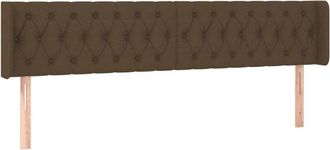 vidaXL Cabecero Con Led De Tela Marr&oacute;n Oscuro 203x16x78/88 Cm Vidaxl