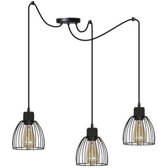OEM L&aacute;mpara Colgante Spider Moderna Loft Negra Y Blanca