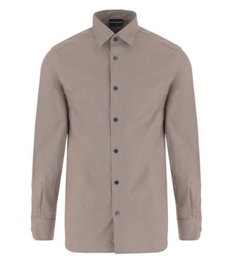 Emporio Armani Beige Regular Jacquard Shirt