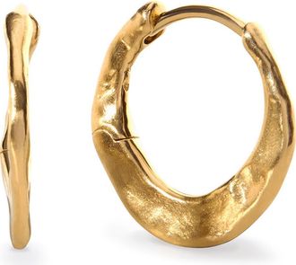 Monica Vinader Capri Huggie Hoop Earrings in 18K Gold Vermeil at Nordstrom