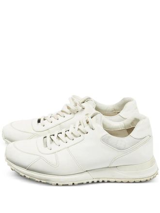 Louis Vuitton Run Away lace-up leather sneakers - men - Canvas/PVC/Calf Leather/Calf Leather/Fabric/Rubber - 40.5 - White