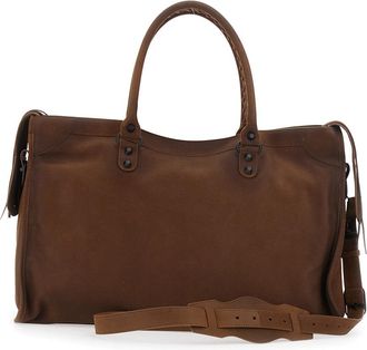 Balenciaga Mens Handbag Le City Brown Leather Handbags Hand Bags