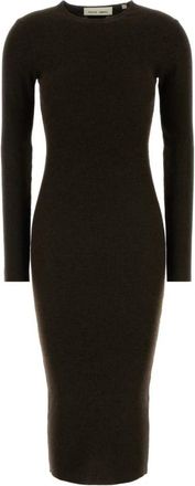Fear of God Rib Jurk met Lange Mouwen - Dames - Kleedjes - Bruin - L - Polyester - Kleedjes