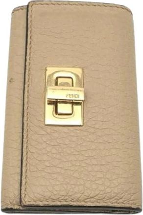 Fendi Pre-owned Keycase - Dames - Vintage Accessoires - Beige - ONE Size - Leer - Vintage