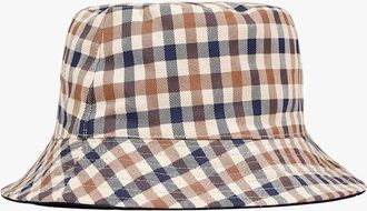 Aquascutum Mens Aquascutum Mens Reversible Cotton Bucket Hat - Club Check 28 - Size: L/XL