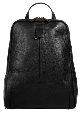 Samantha Look Cityrucksack SAMANTHA LOOK, Damen, Gr. B/H/T: 20cm x 32cm x 6cm, onesize, schwarz, Leder, Rindsleder, Rucks&auml;cke Cityrucksack, echt Leder, Made in Ital