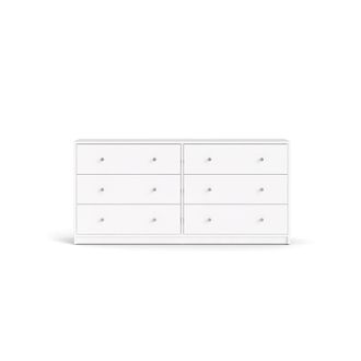 ebuy24 C&oacute;moda doble 6 cajones l143,1 cm - blanco