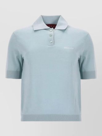 Gucci cashmere wool logo-jacquard polo jumper