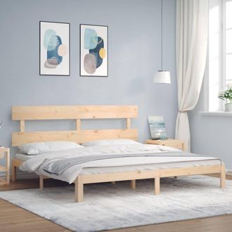 vidaXL Estructura De Cama Sin Colch&oacute;n Madera Maciza De Pino 200x200 Cm Vidaxl
