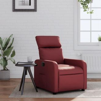 vidaXL Vidaxl - Sill&oacute;n Reclinable De Cuero Sint&eacute;tico Rojo Tinto