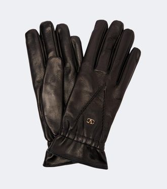 Valentino Garavani Guantes de piel con VLogo