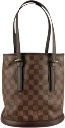 Louis Vuitton Pre-owned Bucket Bags, female, Brown, Size: ONE SIZE Pre-owned Canvas Bucket Bag