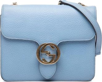 Gucci Pre-owned Cross Body Bags, female, Blue, Size: ONE SIZE Pre-owned Leather Shoulder Bag