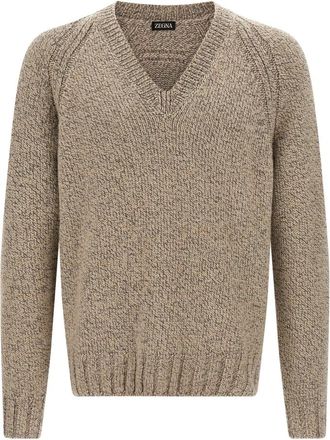 Ermenegildo Zegna Cashmere and Wool V-neck Jumper