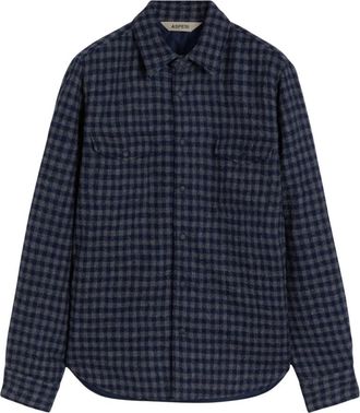 Aspesi Camicia Doppia Ce 27 - Heren - Zomerjassen - Blauw - M - Wol - Jassen