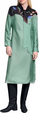 Dorothee Schumacher Seductive Bloom Midi Dress In Autumn Green