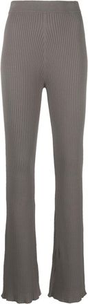 Nanushka ribbed-knit flared trousers - women - Viscose/Nylon - S - Grey