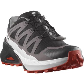 Salomon Trailrunningschuh SALOMON SPEEDCROSS PEAK GORE-TEX, Herren, Gr. 44,5, schwarz (schwarz, castlerock, cherry tomato), Synthetik, Textil, Schuhe Trailrun