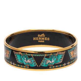Herm&egrave;s Pre-owned Hermes Wide Printed Enamel Bangle 65 Ladies PPD2EVIVE6JJNHZH