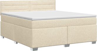 vidaXL Cama Box Spring Con Colch&oacute;n Crema 140 X 200 Cm Tela Vidaxl