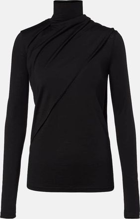 Róhe Scarf-detail wool jersey top