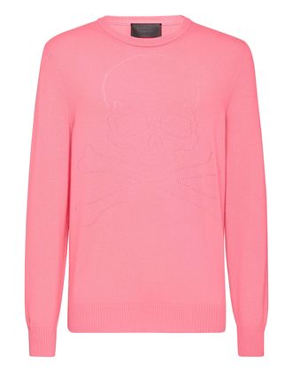 Philipp Plein Cashmere Pullover Round Neck LS Skull and Plein