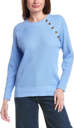 Jones New York Buttoned Shoulder Raglan Sweater