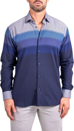 Maceoo Fibonacci Ascension Contemporary Fit Button-Up Shirt in Blue at Nordstrom, Size 7