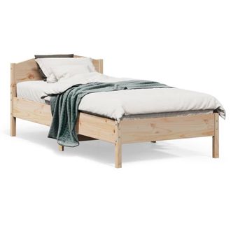 vidaXL Estructura De Cama Sin Colch&oacute;n Madera Maciza Pino 75x190 Cm Vidaxl