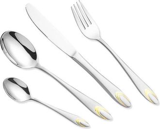 OEM Juego De Cubiertos Con Detalles Dorados, 24 Piezas Maestro Mr-1513g-24