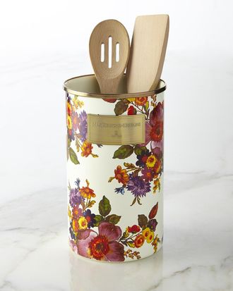 MacKenzie-Childs Flower Market White Utensil Holder